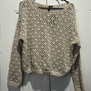 Cream crew neck sweater